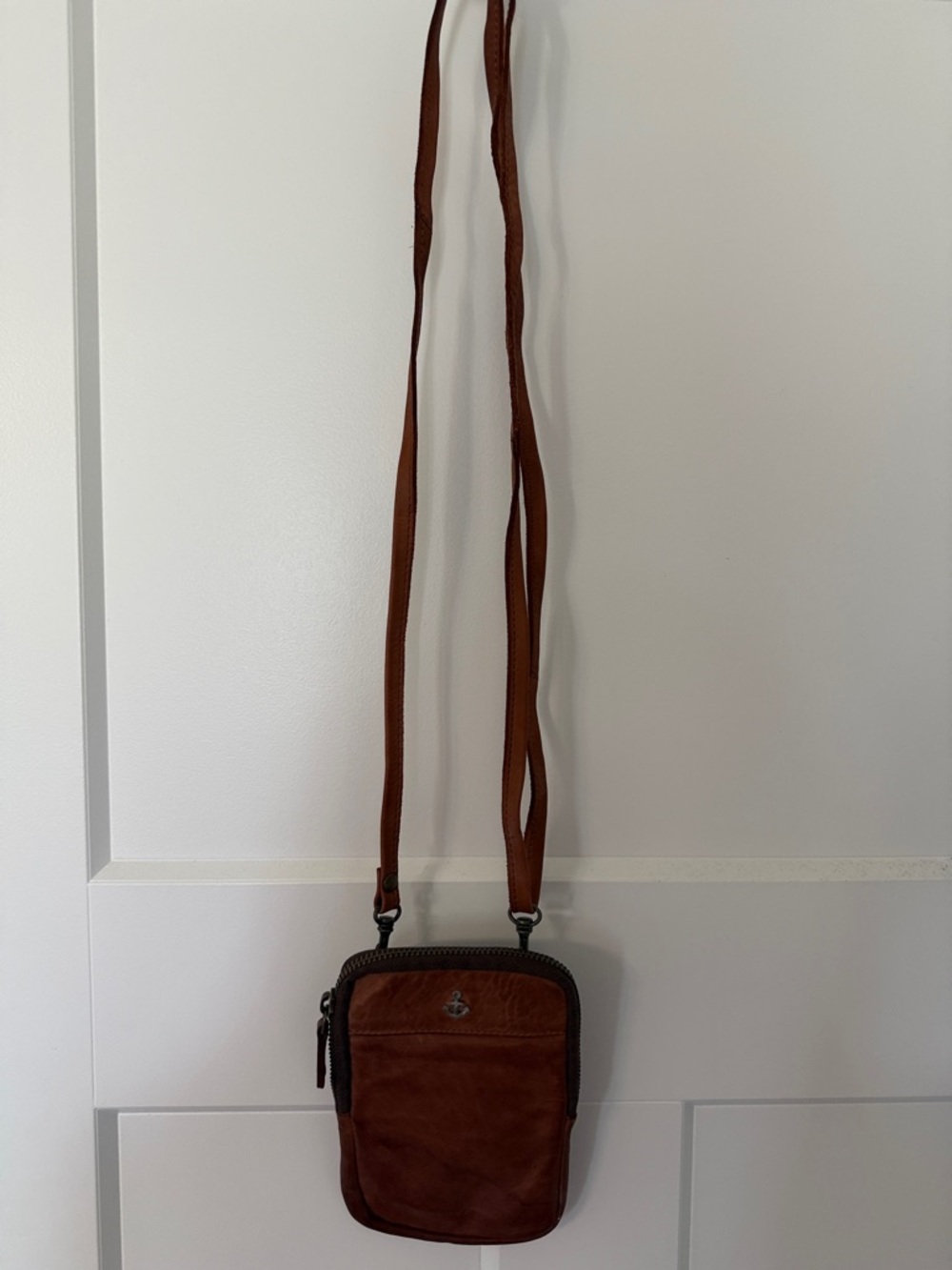 Mini Crossbody Pouch in Brown Leather - Compact Everyday Bag